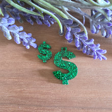 Load image into Gallery viewer, Dollar Sign Acrylic Stud &amp; Drop
