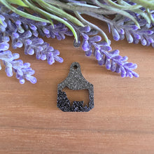 Load image into Gallery viewer, Cow Tag with Cutout Cow Acrylic Drop
