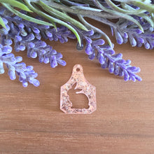 Load image into Gallery viewer, Cow Tag with Cutout Rabbit Acrylic Drop
