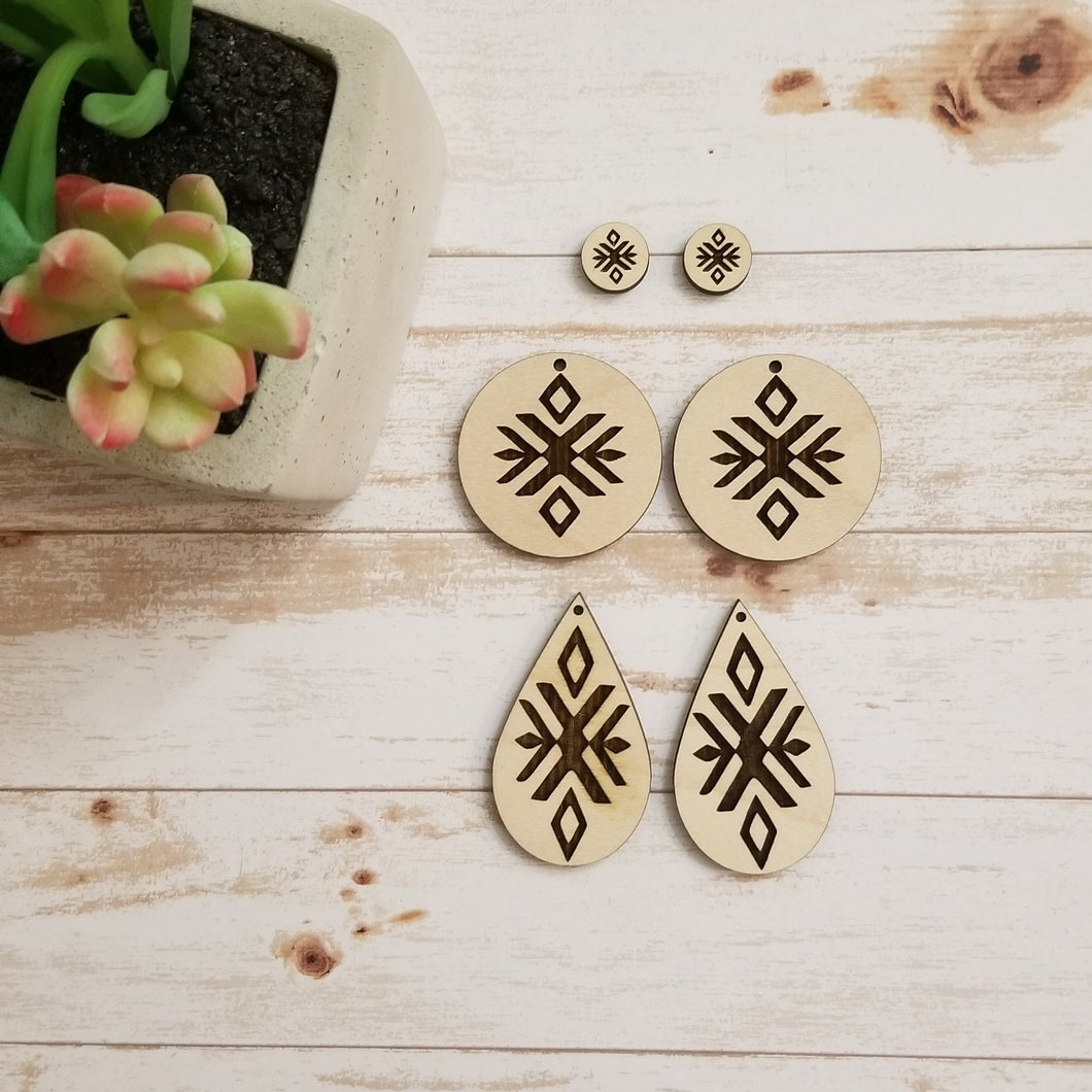 Aztec Snowflake Earrings