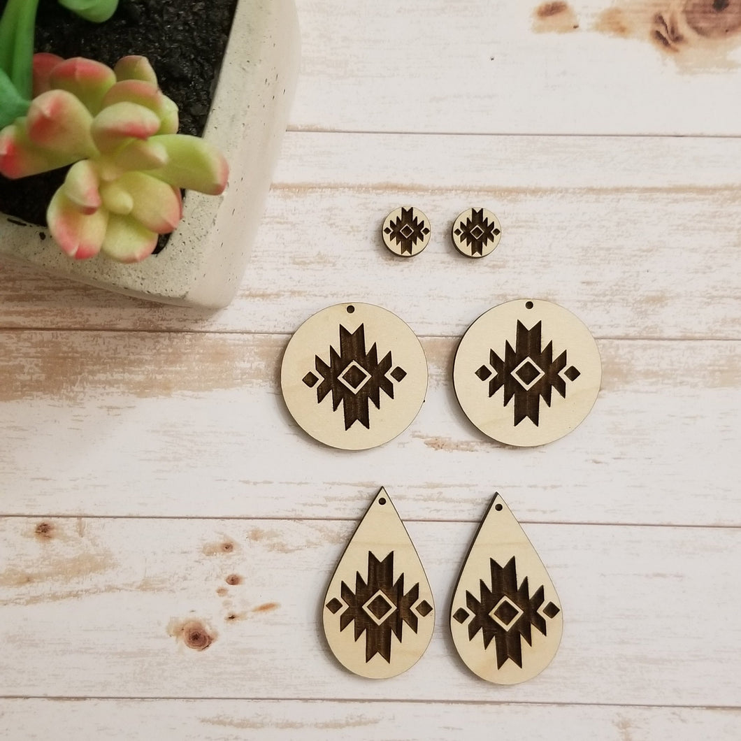 Aztec Triple Diamond Earrings