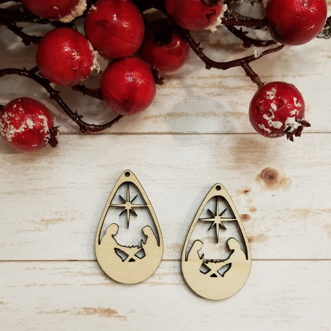 Christmas Nativity Scene Cutout Teardrops