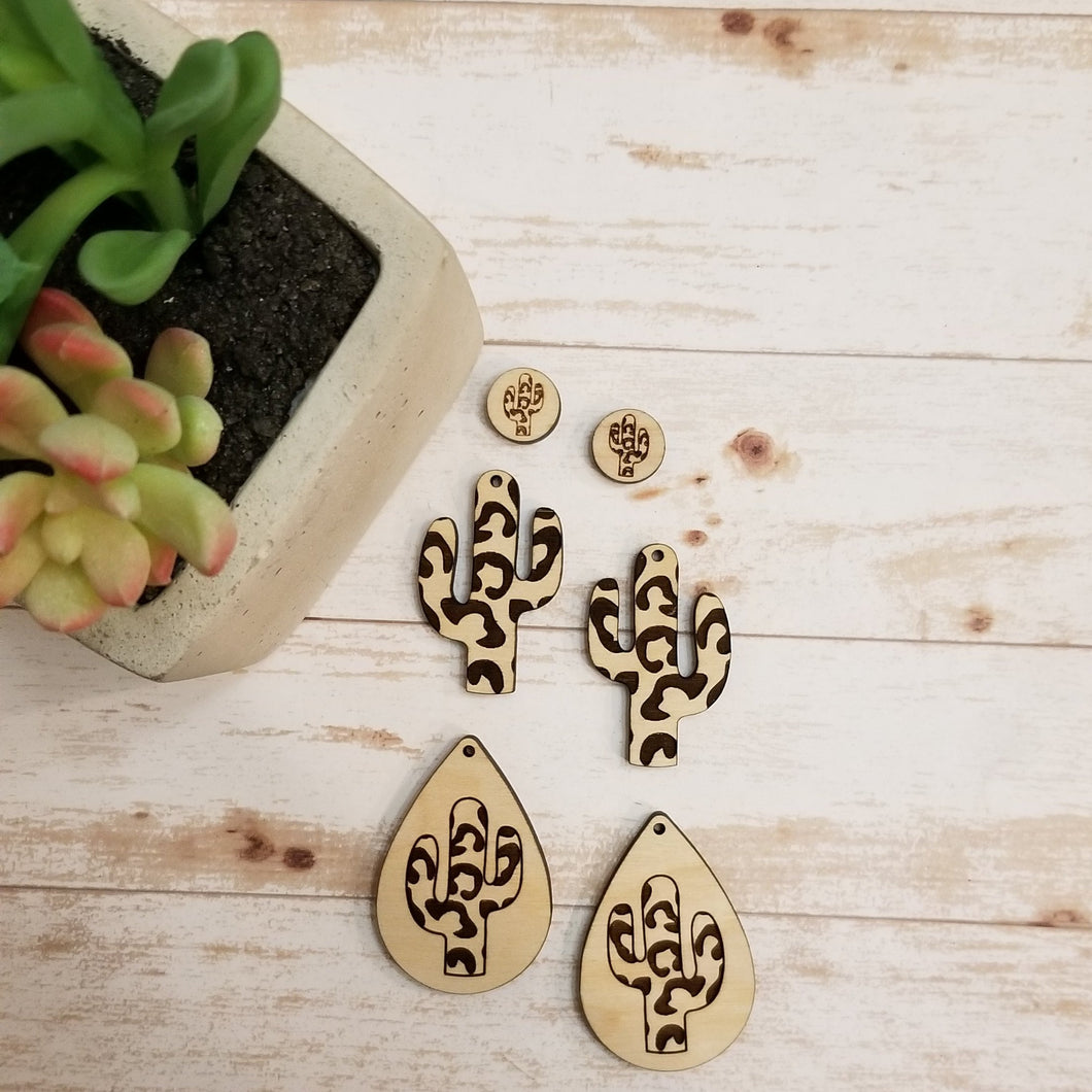 Leopard Cactus Earrings