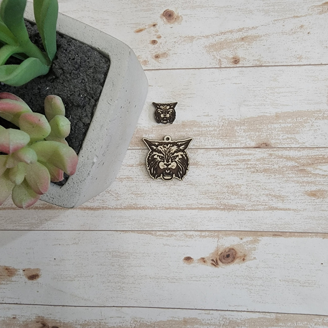 Bobcat Head Earrings