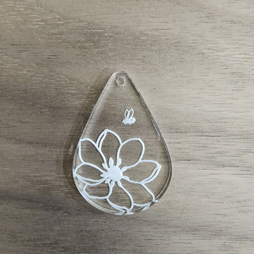 Acrylic Flowers with Bee Teardrops