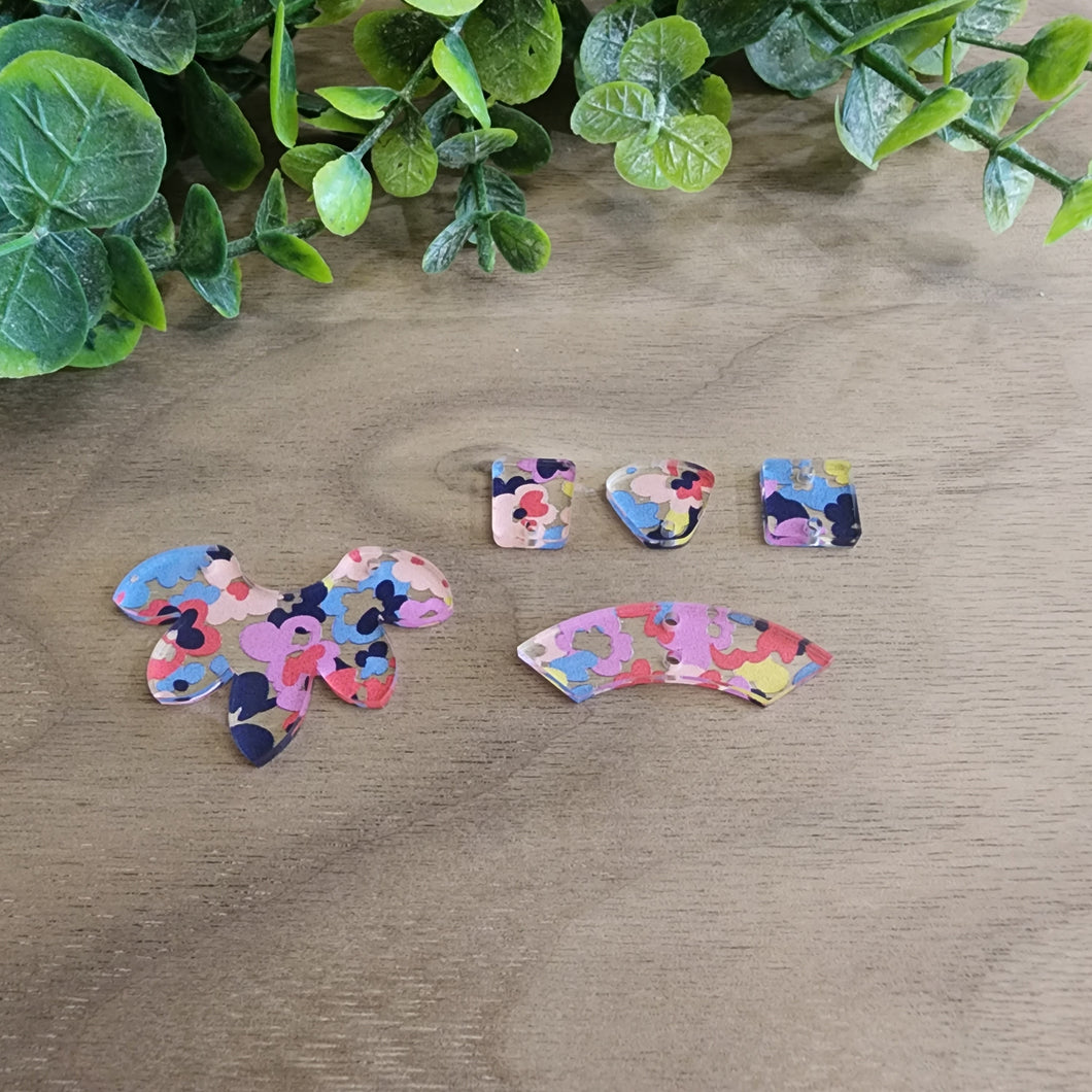 Rainbow Floral Acrylic Connectors