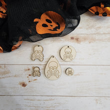 Load image into Gallery viewer, Halloween Skull &amp; Crossbones Earrings
