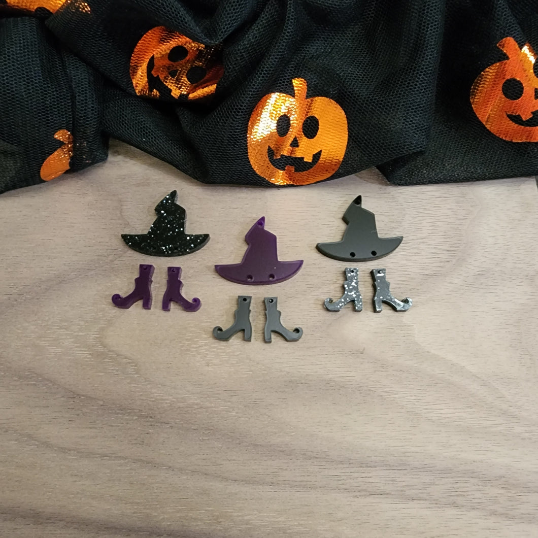 Halloween Acrylic Witch Hat and Feet Drops