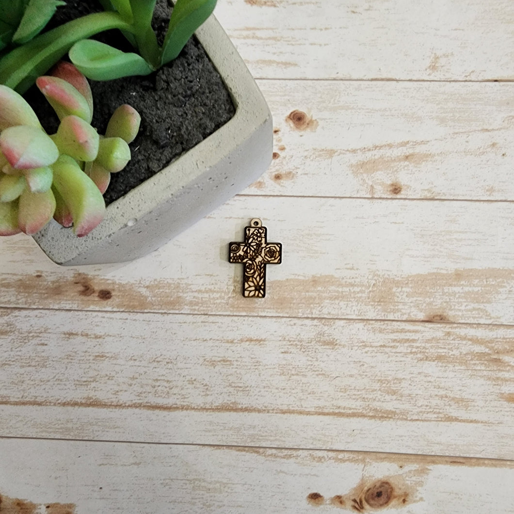 Floral Cross Drop