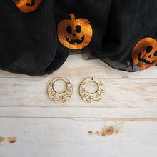 Load image into Gallery viewer, Halloween Bat &amp; Candy Corn Hoops
