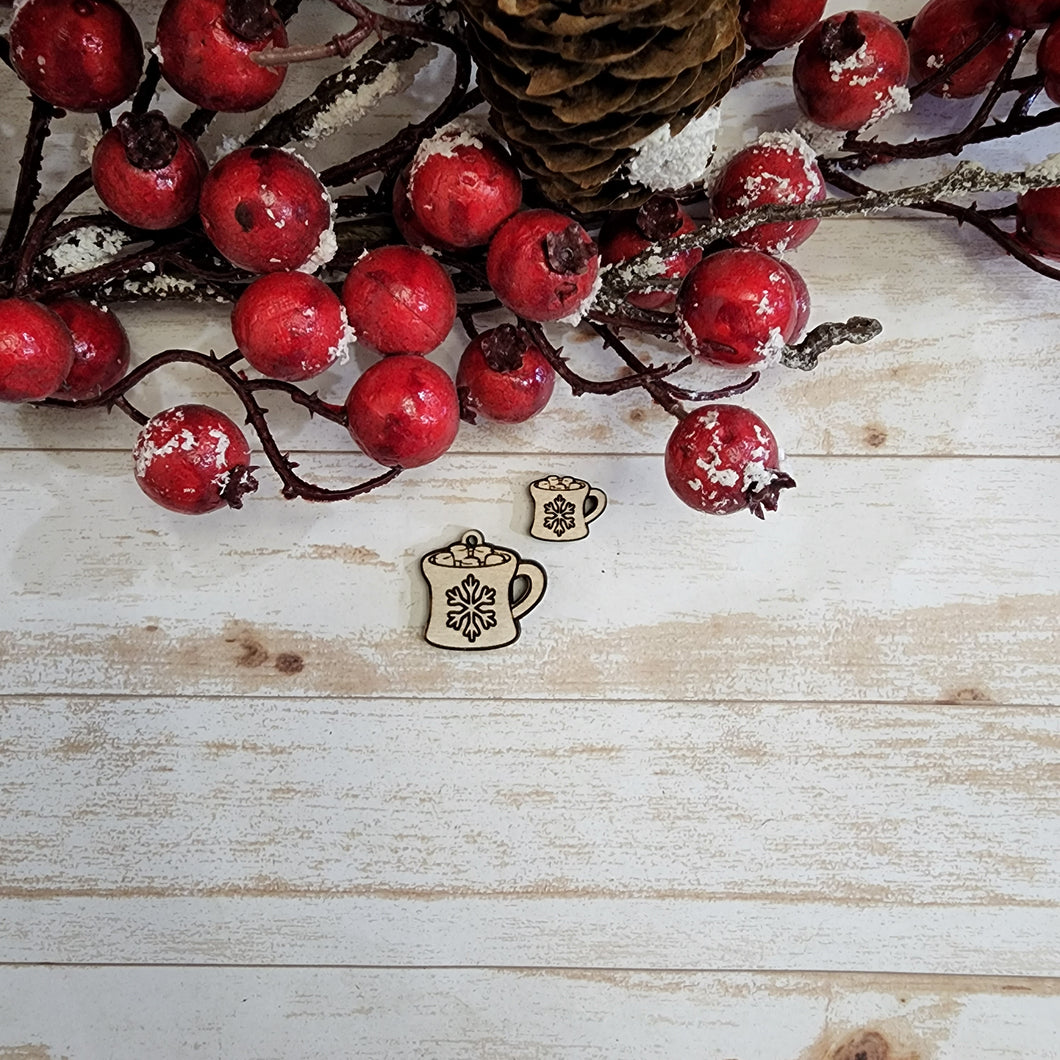 Christmas Hot Cocoa Mug with Snowflake Earrings