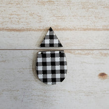 Load image into Gallery viewer, Mini White &amp; Black Buffalo Plaid Pattern Interchangeable Split Drops
