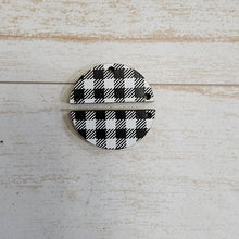 Load image into Gallery viewer, Mini White &amp; Black Buffalo Plaid Pattern Round Interchangeable Blanks
