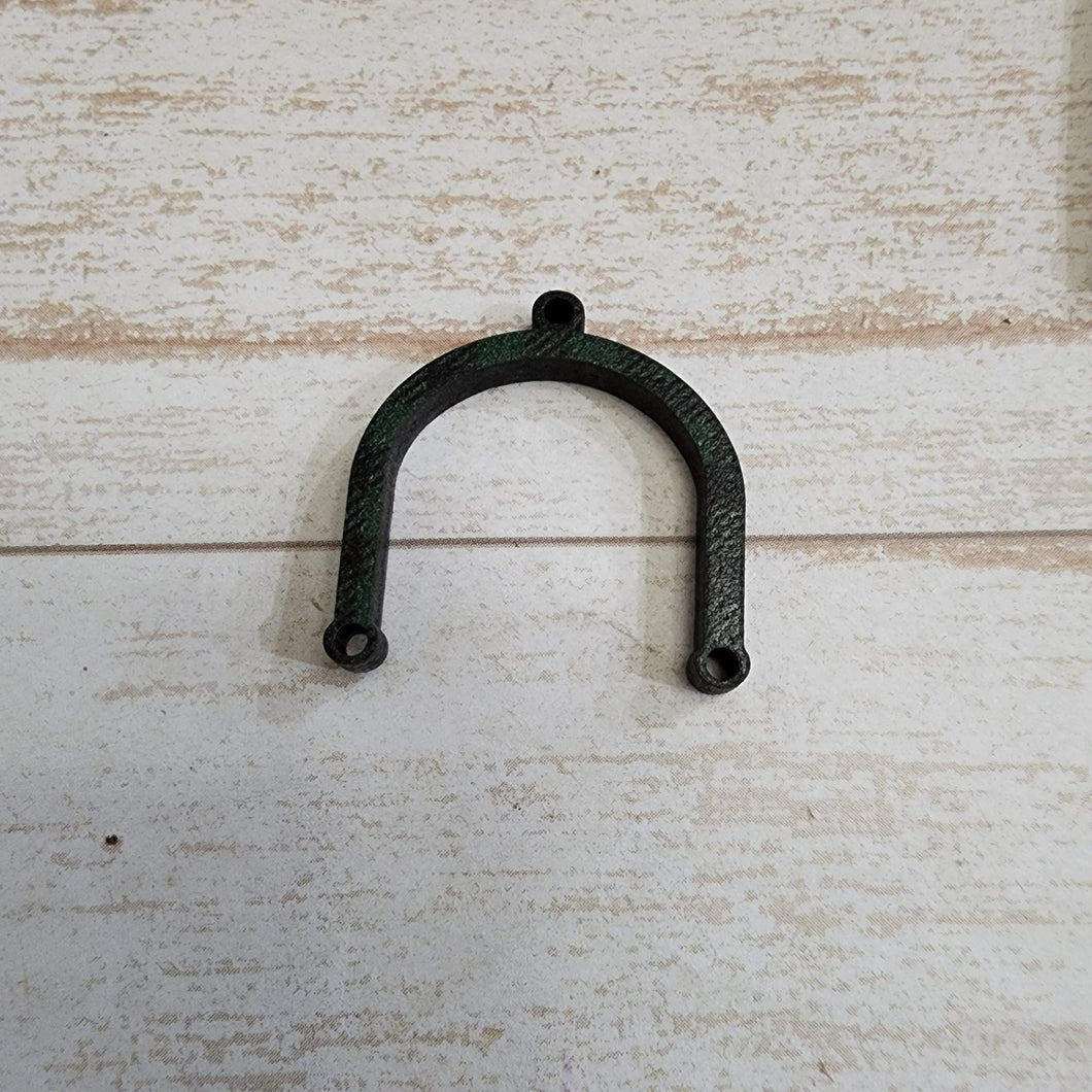 Mini Green & Black Buffalo Plaid Pattern Horseshoe Connectors