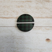 Load image into Gallery viewer, Mini Green &amp; Black Buffalo Plaid Pattern Round Interchangeable Blanks
