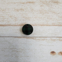 Load image into Gallery viewer, Mini Green &amp; Black Buffalo Plaid Pattern Round Drop &amp; Connector
