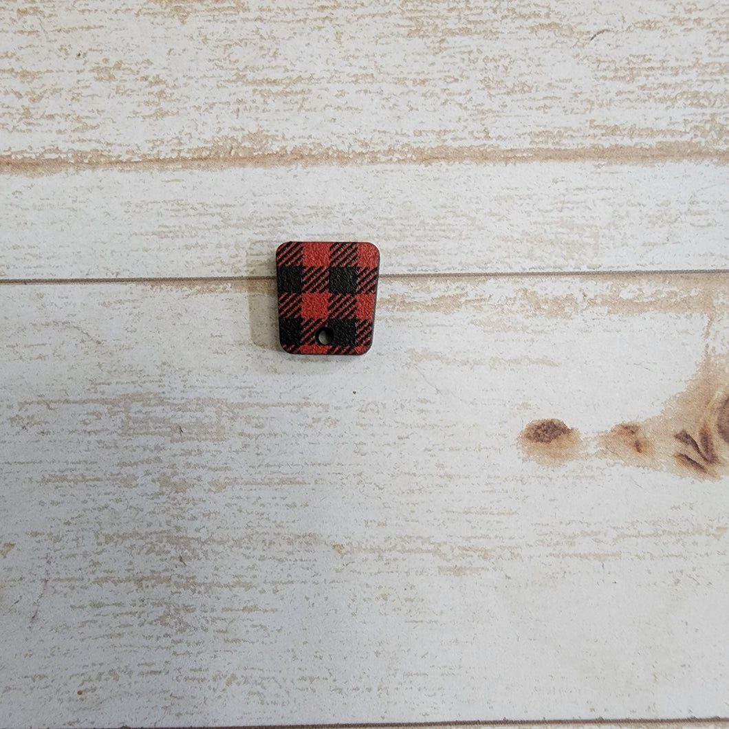 Mini Red & Black Buffalo Pattern Print Connectors