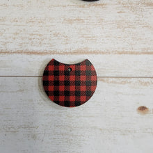 Load image into Gallery viewer, Mini Red &amp; Black Buffalo Plaid Pattern Round Drops/Connectors
