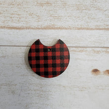 Load image into Gallery viewer, Mini Red &amp; Black Buffalo Plaid Pattern Round Drops/Connectors
