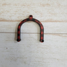 Load image into Gallery viewer, Mini Red &amp; Black Buffalo Plaid Pattern Horseshoe Connectors
