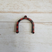 Load image into Gallery viewer, Mini Red &amp; Black Buffalo Plaid Pattern Horseshoe Connectors
