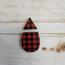 Load image into Gallery viewer, Mini Red &amp; Black Buffalo Plaid Pattern Interchangeable Split Drops
