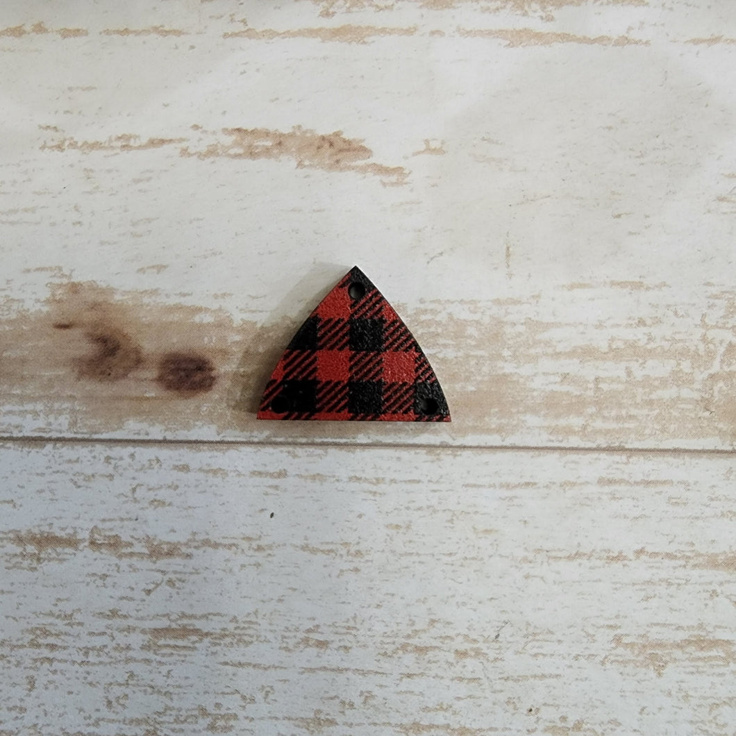 Mini Red & Black Buffalo Plaid Pattern Interchangeable Split Drops