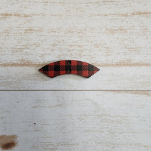 Load image into Gallery viewer, Mini Red &amp; Black Buffalo Plaid Pattern Semi Arc Connectors
