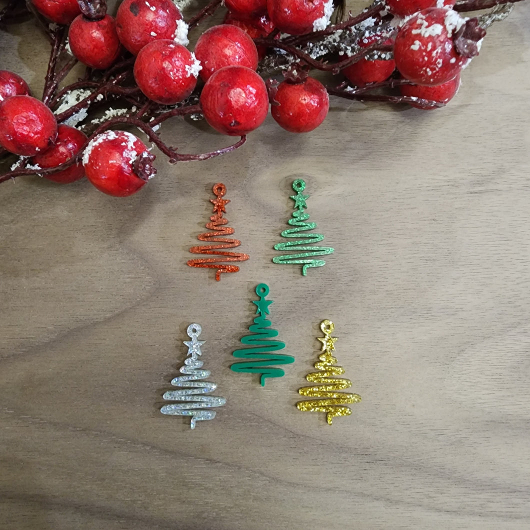 Acrylic Christmas Ribbon Tree Drops