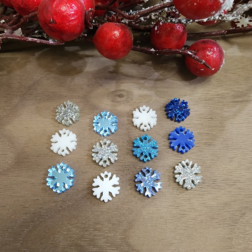 Acrylic Winter Triple Snowflake Drops