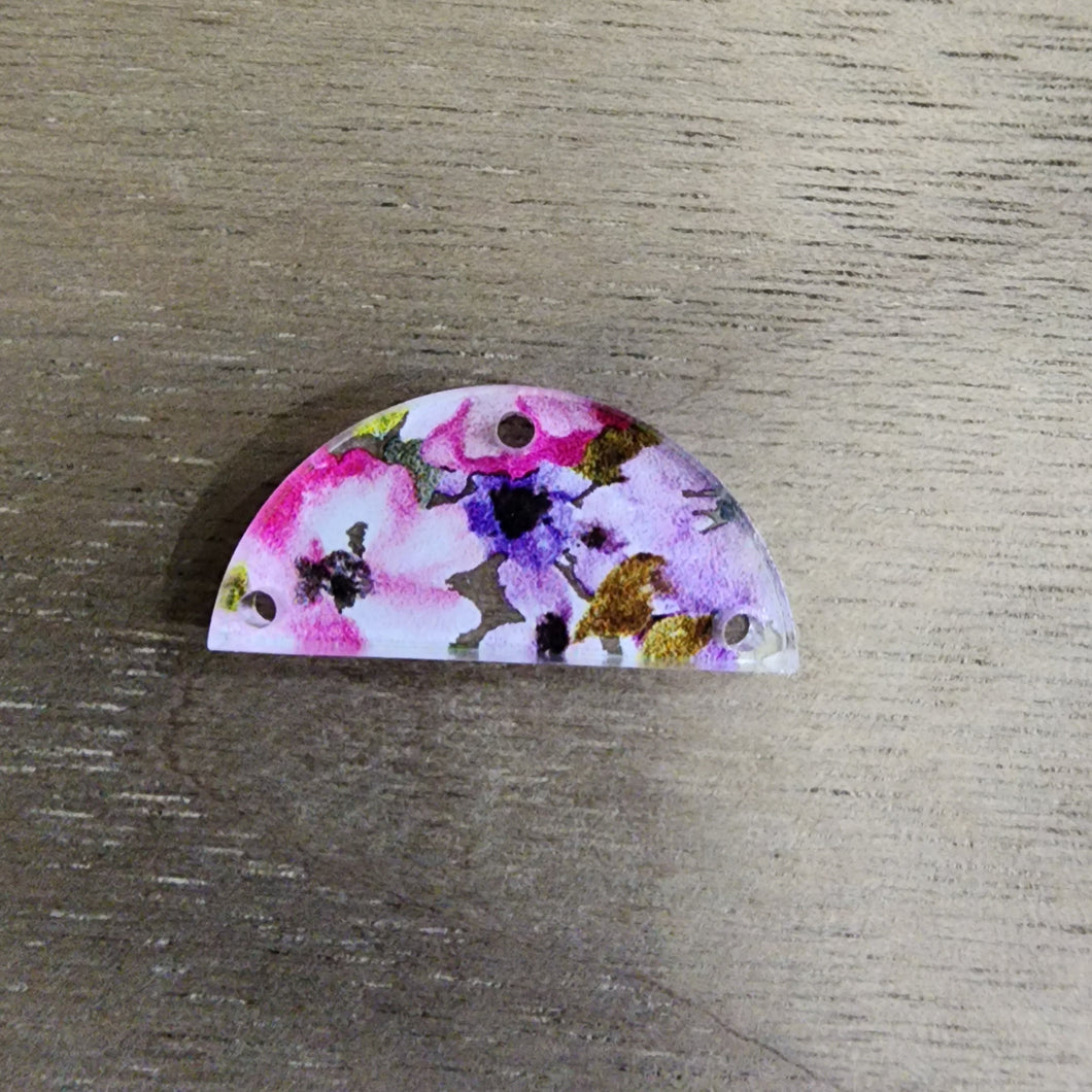 Watercolor Floral Acrylic Connectors