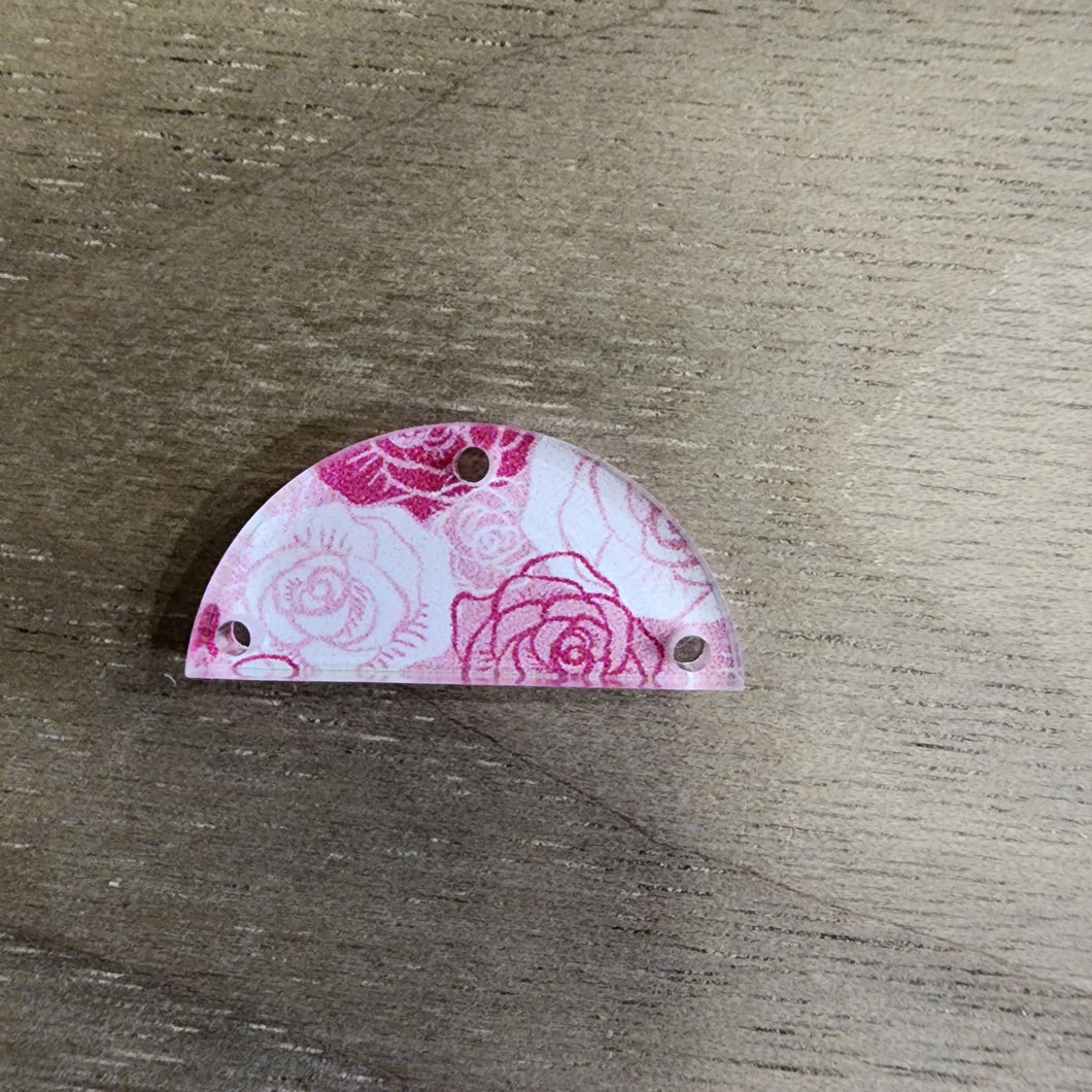 Pink Roses Acrylic Connectors