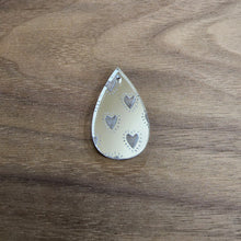 Load image into Gallery viewer, Silver Mirror Acrylic Valentine&#39;s Day Heart Bars and Teardrops
