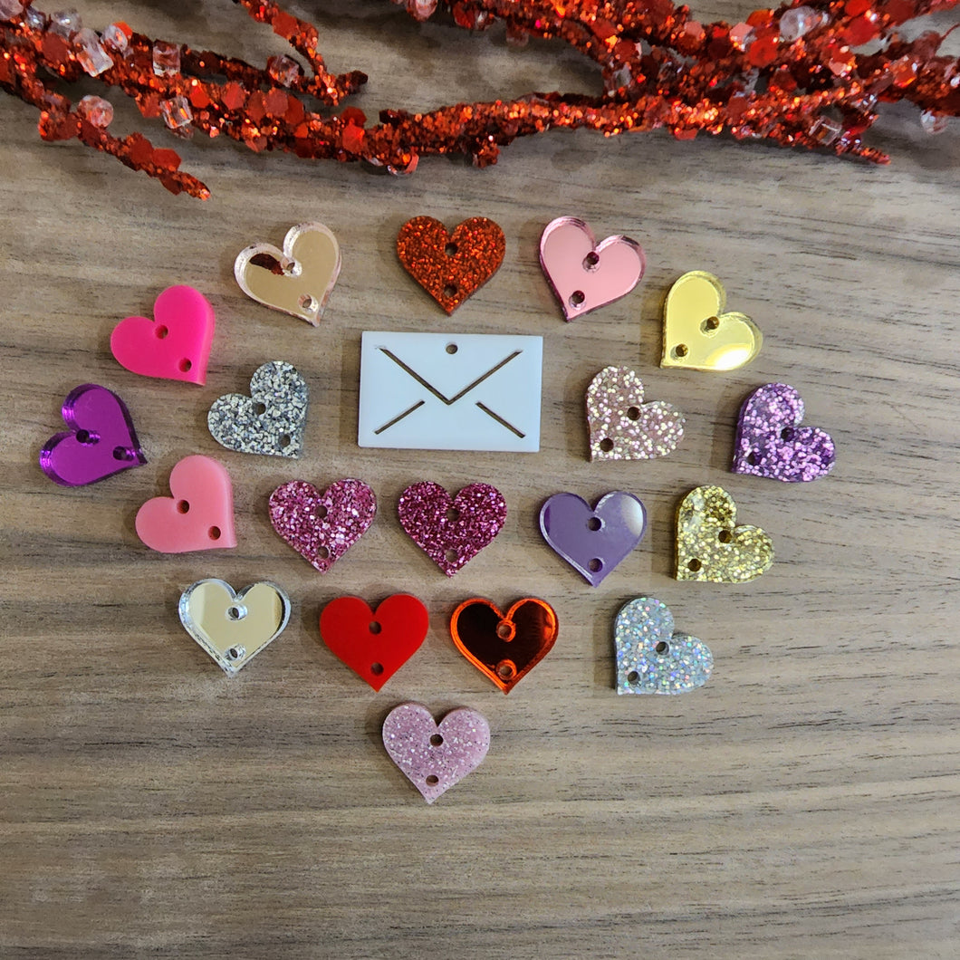 Acrylic Valentine's Day Heart & Envelope Drop