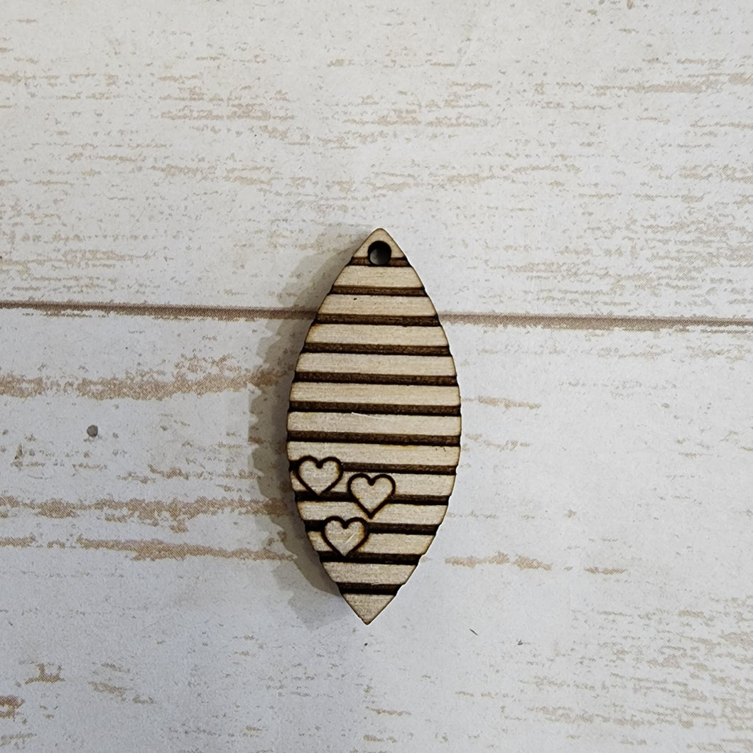 Valentine's Day Striped Triple Heart Drops