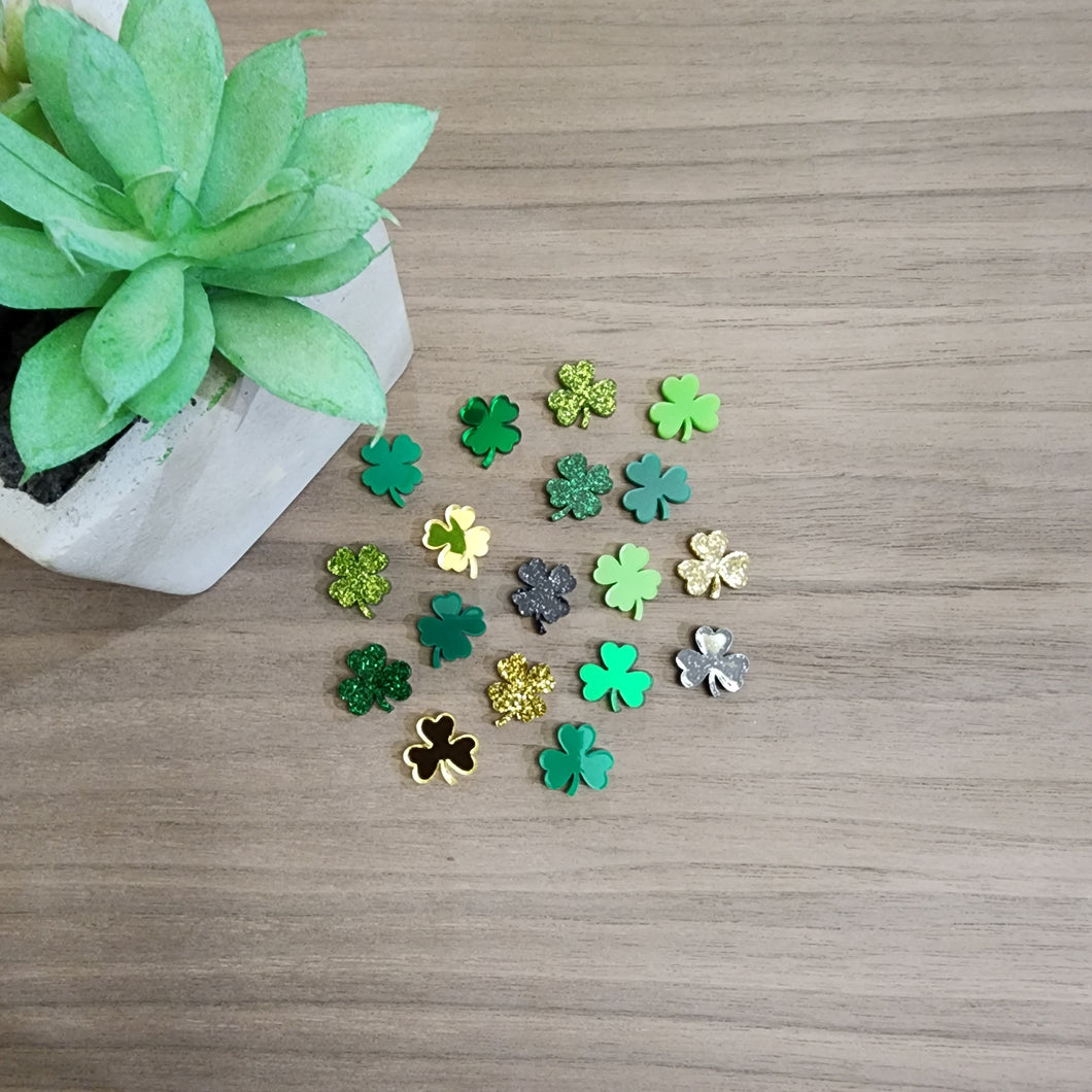 Acrylic St Patrick's Day Clover Studs