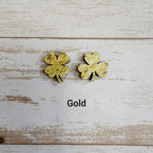 Load image into Gallery viewer, St Patrick&#39;s Day Patterned Clover Studs
