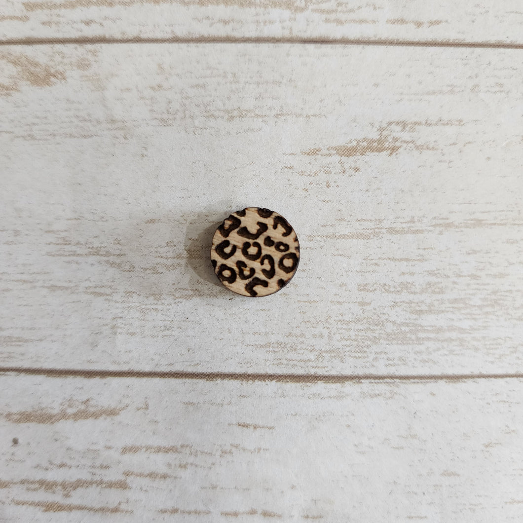 Leopard Engraved Stud Connectors