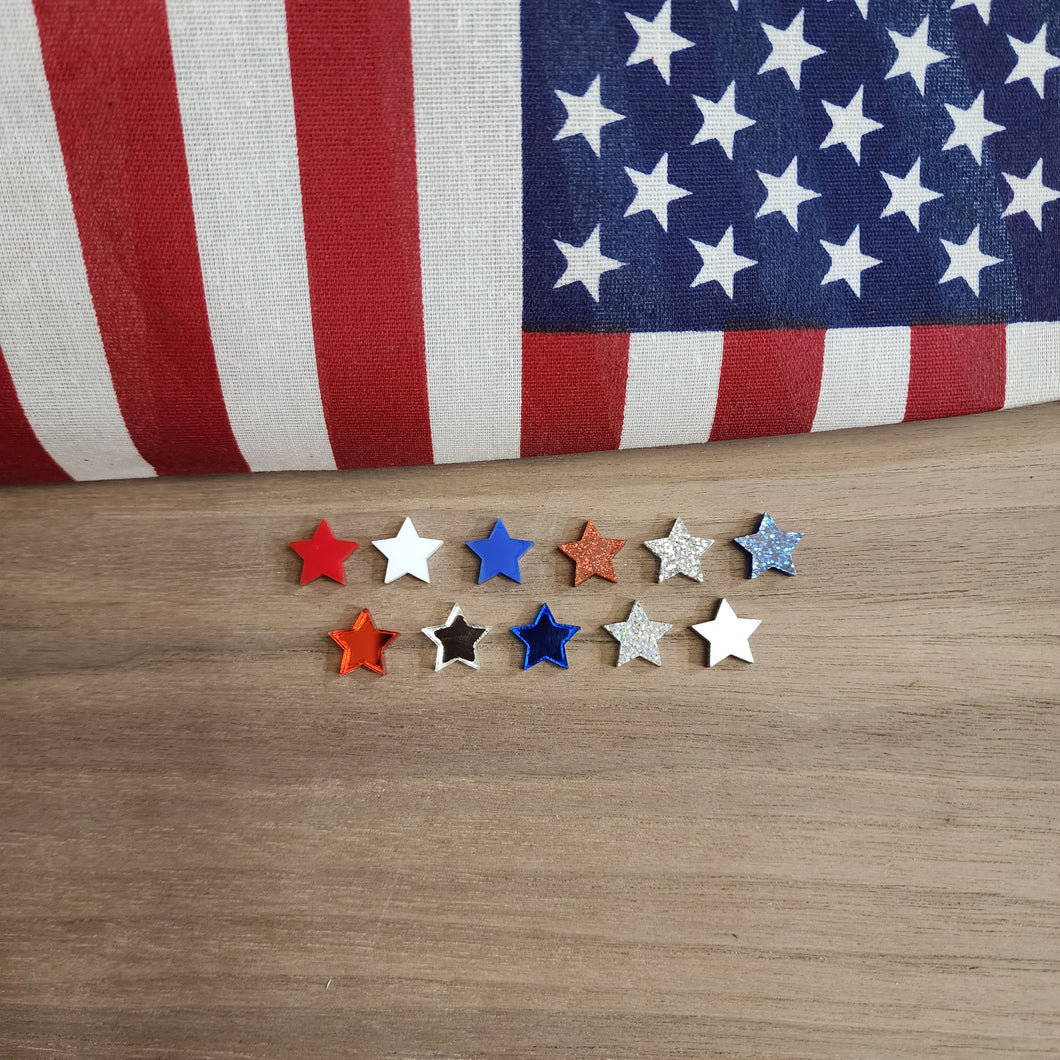 Patriotic Acrylic Star Studs