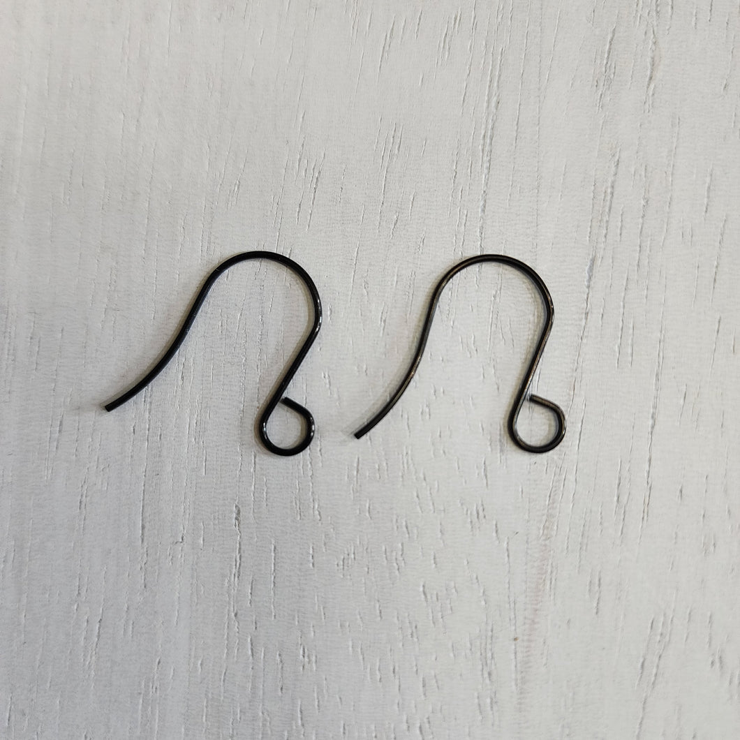 Tall Large Outer Loop Ear Wires - BLACK, 316 Stainless Steel