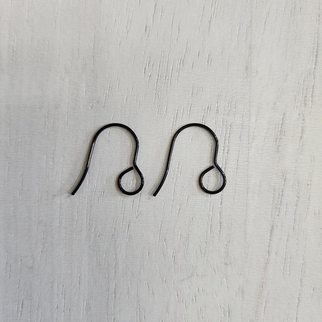 Large Inner Loop Ear Wires - BLACK, 316 Stainless Steel